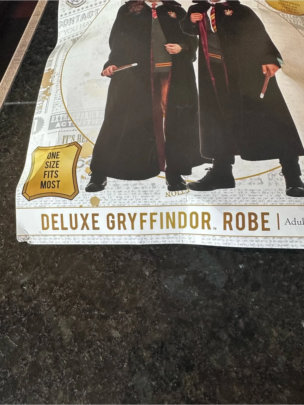 Adult Harry Potter Adult Size Gryffindor Black Robe with Burgundy and Gold Trim